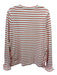 Boden Size 10 Orange & White Cotton Horizontal Stripes Scoop Neck Top Orange & White / 10