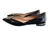 Emporio Armani Shoe Size 35 Black Patent Leather Pointed Toe Square Detail Shoes Black / 35