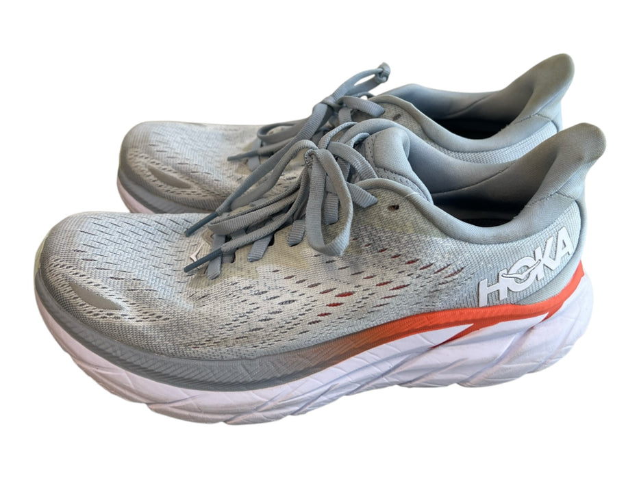 Hoka Shoe Size 6 Blue textile upper Rubber Sole lace up Running Clifton 8 Shoes Blue / 6