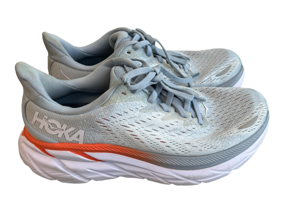 Hoka Shoe Size 6 Blue textile upper Rubber Sole lace up Running Clifton 8 Shoes Blue / 6