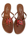 Valentino Garavani Shoe Size 38 Brown & Red Leather Coral Detail Flat Shoes Brown & Red / 38