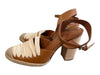 Derek Lam 10 Crosby Shoe Size 7.5 Caramel Leather & Wood Pointed Toe Shoes Caramel / 7.5