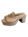 Gianni Bini Shoe Size 6 Tan Leather Upper Manmade Sole Open Square Toe Shoes Tan / 6