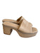 Gianni Bini Shoe Size 6 Tan Leather Upper Manmade Sole Open Square Toe Shoes Tan / 6