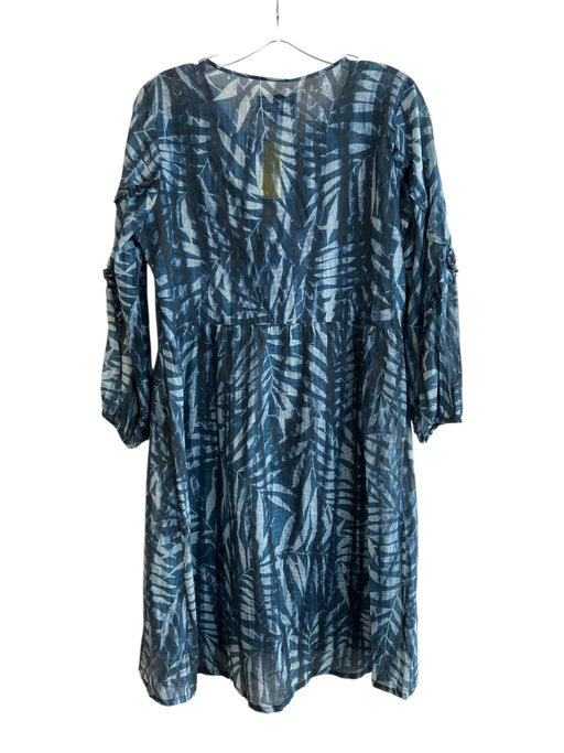 Johnny Was Workshop Size XS Blue No Fabric Tag Sheer Tie V Neck Dress Blue / XS