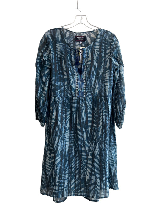 Johnny Was Workshop Size XS Blue No Fabric Tag Sheer Tie V Neck Dress Blue / XS