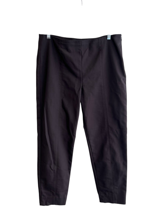 St John Size 10 Espresso Brown Cotton Blend High Rise Side Zip Flat Front Pants Espresso Brown / 10