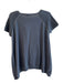 Peserico Size 48 Blue Gray Cotton Crew Neck Short Sleeve Knit Detail Top Blue Gray / 48