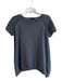 Peserico Size 48 Blue Gray Cotton Crew Neck Short Sleeve Knit Detail Top Blue Gray / 48