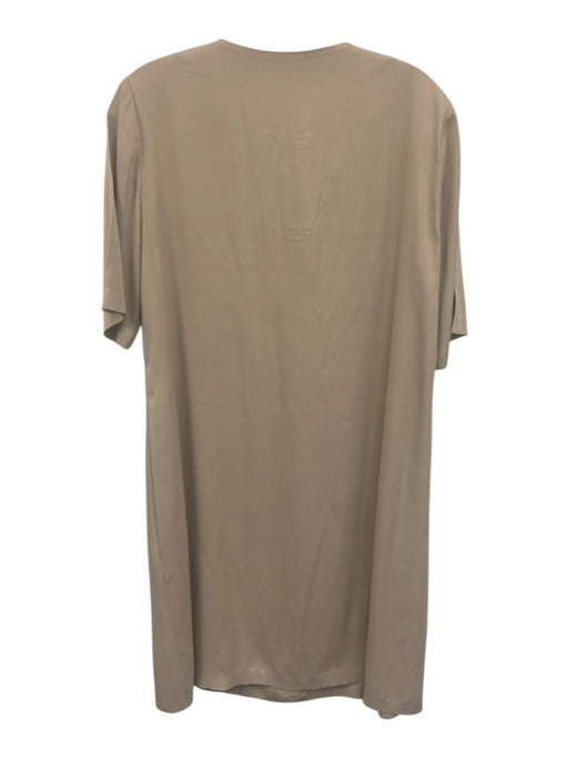Fabiana Filippi Size S Beige Acetate Blend Short Sleeve notched neckline Dress Beige / S
