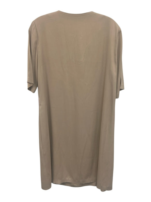 Fabiana Filippi Size S Beige Acetate Blend Short Sleeve notched neckline Dress Beige / S