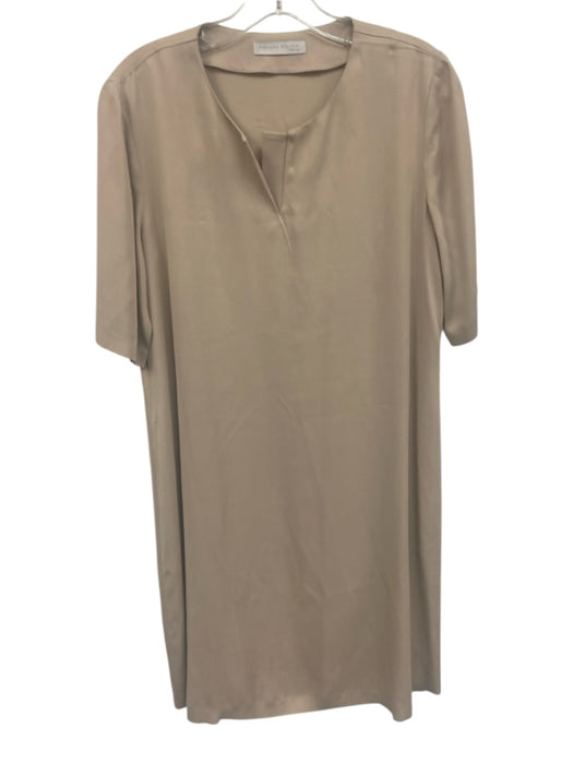 Fabiana Filippi Size S Beige Acetate Blend Short Sleeve notched neckline Dress Beige / S