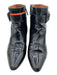 Aquatalia Shoe Size 7.5 Black Patent Leather Pointed Toe Block Heel Booties Black / 7.5