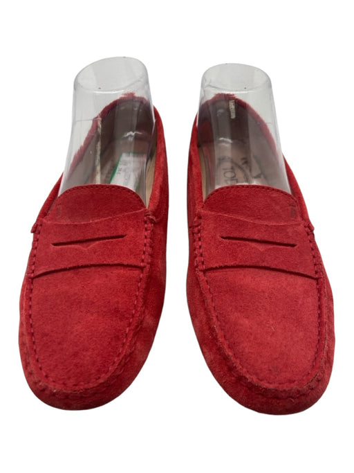 Tods Shoe Size 38.5 Red Suede round toe Slip On Flats Red / 38.5