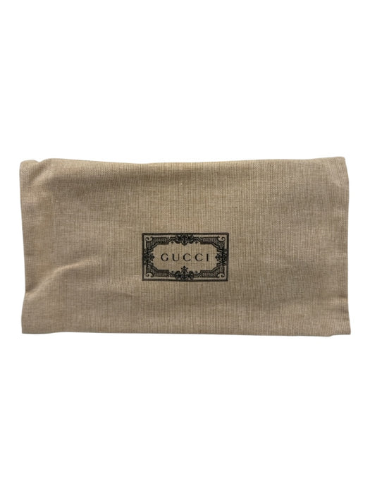 Gucci Beige Canvas Monogram Tri Fold Logo Gold Hardware Wallets Beige