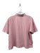 Tuckernuck Size M Pink Cotton Short Sleeve Collar Half Button Crop Top Pink / M