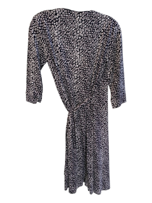 Diane Von Furstenberg Size 2 Brown, Black & White Wrap Geo Print Dress Brown, Black & White / 2