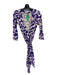 Diane Von Furstenberg Size 6 Purple & White Silk Wrap V Neck 3/4 Sleeve Dress Purple & White / 6