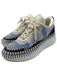 Chloe Shoe Size 37 Blue, Beige, Multi Synthetic Low Top Lace Up Sneakers Blue, Beige, Multi / 37