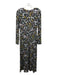 Les Reveries Size Small Black, Purple, Yellow Modal Blend Floral Midi slit Dress Black, Purple, Yellow / Small