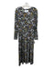 Les Reveries Size Small Black, Purple, Yellow Modal Blend Floral Midi slit Dress Black, Purple, Yellow / Small
