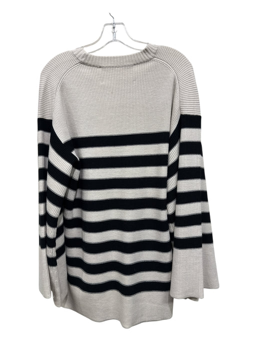 By Malene Birger Size XS Cream & Black Merino Wool Blend Rib Knit Dress Cream & Black / XS