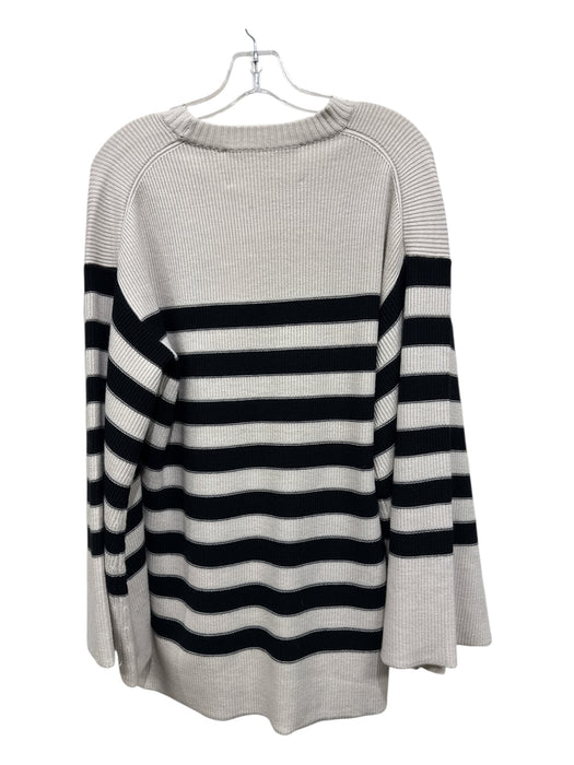 By Malene Birger Size XS Cream & Black Merino Wool Blend Rib Knit Dress Cream & Black / XS