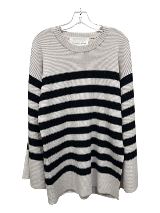 By Malene Birger Size XS Cream & Black Merino Wool Blend Rib Knit Dress Cream & Black / XS