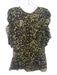 Isabel Marant Etoile Size 38 Green & Black Viscose Sheer Animal Print Ruched Top Green & Black / 38