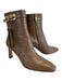 Sergio Rossi Shoe Size 38.5 Taupe Brown Leather Upper Buckle Detail Ankle Boots Taupe Brown / 38.5