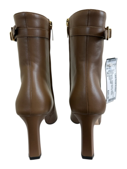 Sergio Rossi Shoe Size 38.5 Taupe Brown Leather Upper Buckle Detail Ankle Boots Taupe Brown / 38.5