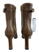 Sergio Rossi Shoe Size 38.5 Taupe Brown Leather Upper Buckle Detail Ankle Boots Taupe Brown / 38.5