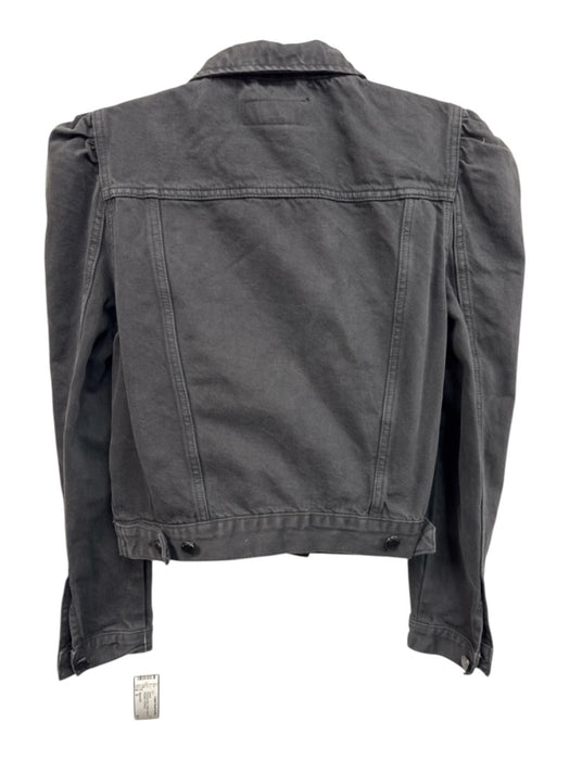 Blank NYC Size S Charcoal Gray Cotton Denim Puff Shoulder Jacket Charcoal Gray / S
