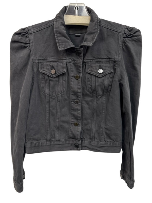Blank NYC Size S Charcoal Gray Cotton Denim Puff Shoulder Jacket Charcoal Gray / S