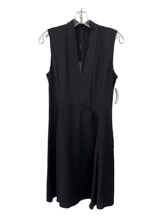 Derek Lam Size S Black V Neck Sleeveless Side Zip Knee length Dress Black / S