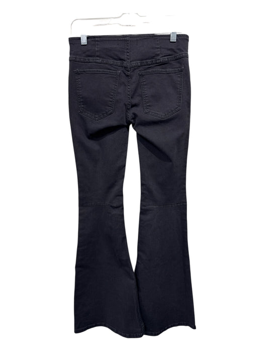 Free People Size 26 Black Cotton & Viscose Elastic Waist High Rise Jeans Black / 26