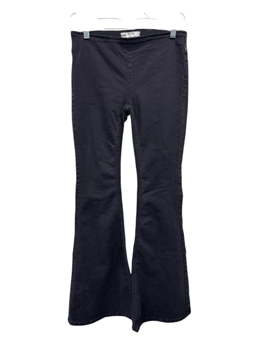 Free People Size 26 Black Cotton & Viscose Elastic Waist High Rise Jeans Black / 26