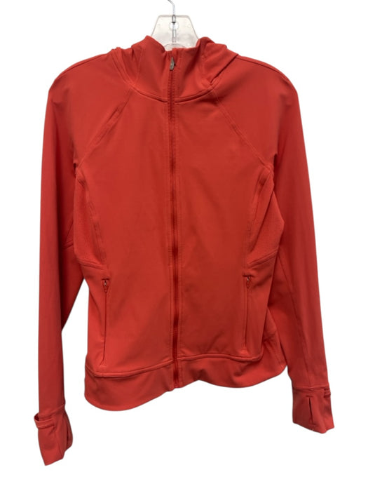 Lululemon Size 6 Coral Orange Nylon Blend Long Sleeve Hood Zip Up Jacket Coral Orange / 6