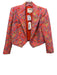 L'agence Size 4 Orange & Multi Polyester Blend Long Sleeve Floral Print Jacket Orange & Multi / 4