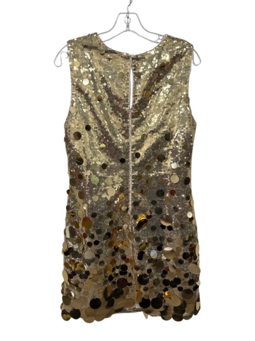Milly Size 6 Gold Sequin Sleeveless Dress Gold / 6