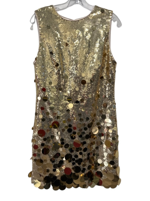 Milly Size 6 Gold Sequin Sleeveless Dress Gold / 6