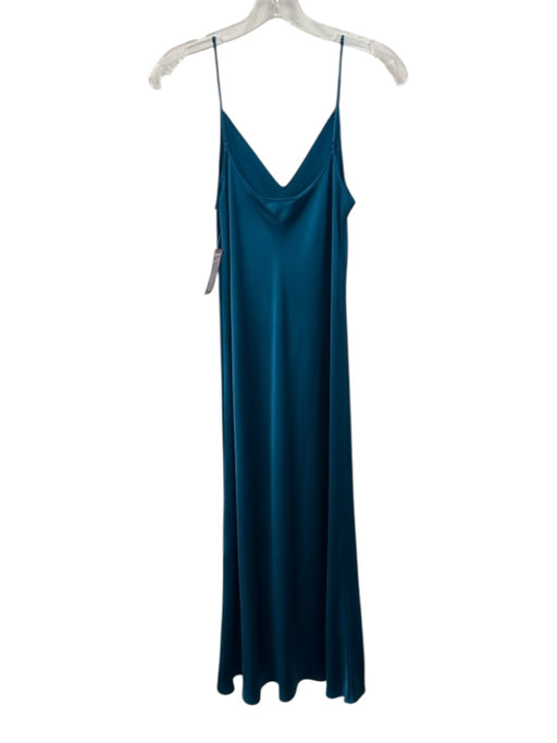 Beautiful People Size Small Teal Blue Silk Spaghetti Strap Bias Cut Midi Dress Teal Blue / Small
