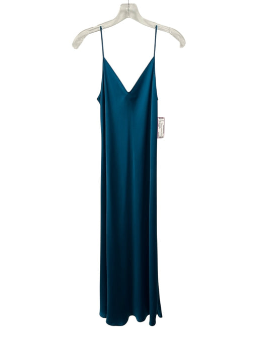 Beautiful People Size Small Teal Blue Silk Spaghetti Strap Bias Cut Midi Dress Teal Blue / Small