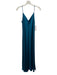 Beautiful People Size Small Teal Blue Silk Spaghetti Strap Bias Cut Midi Dress Teal Blue / Small