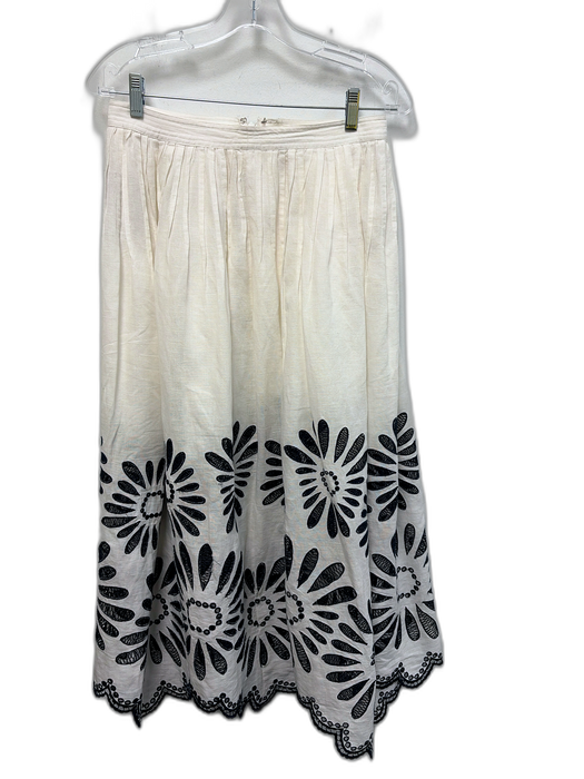 Ulla Johnson Size 4 White & Blue Linen & Cotton Spaghetti Strap Maxi Skirt Set White & Blue / 4