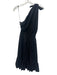 Monica Nera Size S Black Cotton One Shoulder Midi Smocked Waist Dress Black / S