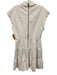 Alice + Olivia Size 6 Off White Polyurethane Short Sleeve faux leather Dress Off White / 6