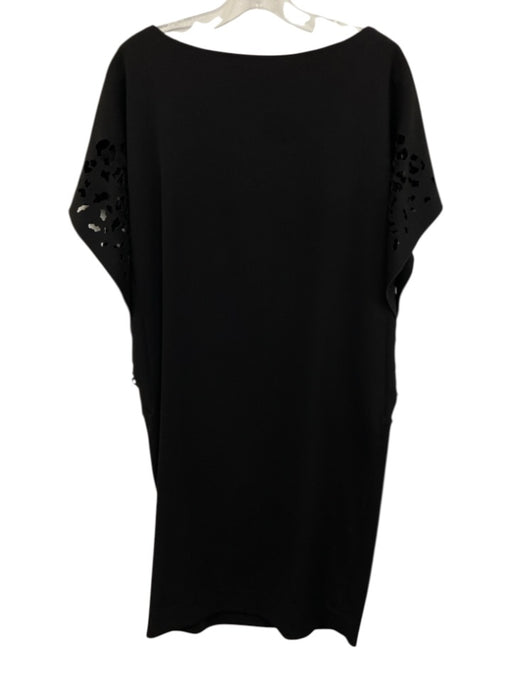 RENE RUIZ Size 6 Black Missing Fabric Tag Lasercut Detail Short Sleeve Dress Black / 6