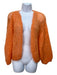 Maiami Size XS Cantaloupe Orange Mohair Balloon Sleeve Hole Details Sweater Cantaloupe Orange / XS