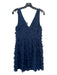 W by Worth Size 6 Navy Blue Polyester Tank 3D Applique Flowers Dress Navy Blue / 6